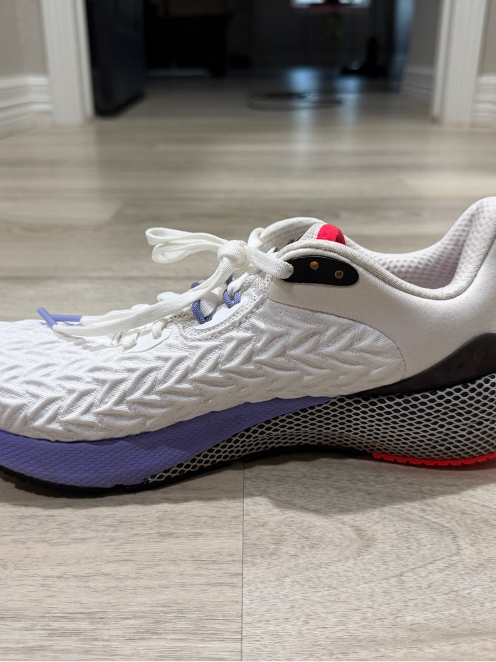 Under Armour White Sneakers with Pink Tongue and Purple Outsole - Picture 5 of 9